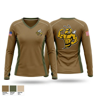 Womens Long Sleeve Vneck Shirt, VAQ-138, Navy, Teamtime, Team time, sublimation, custom sports apparel, team uniforms, spirit wear, spiritwear, sports uniforms, custom shirts, team store, custom team store, fundraiser sports, apparel fundraiser