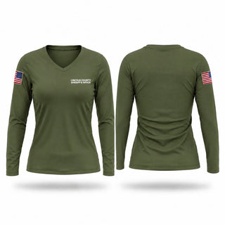 Womens Long Sleeve Vneck Shirt, LINCOLN COUNTY SHERIFF'S OFFICE, Police, Teamtime, Team time, sublimation, custom sports apparel, team uniforms, spirit wear, spiritwear, sports uniforms, custom shirts, team store, custom team store, fundraiser sports, apparel fundraiser