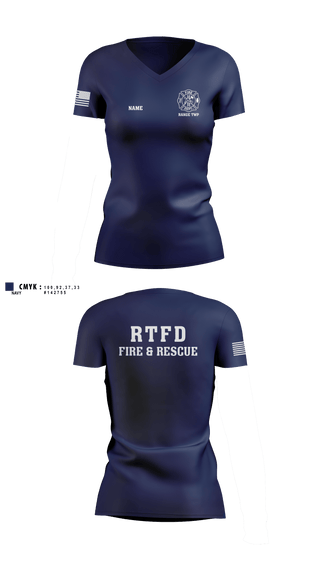 Womens Short Sleeve Vneck Shirt, Range Township, Fire Department, Teamtime, Team time, sublimation, custom sports apparel, team uniforms, spirit wear, spiritwear, sports uniforms, custom shirts, team store, custom team store, fundraiser sports, apparel fundraiser