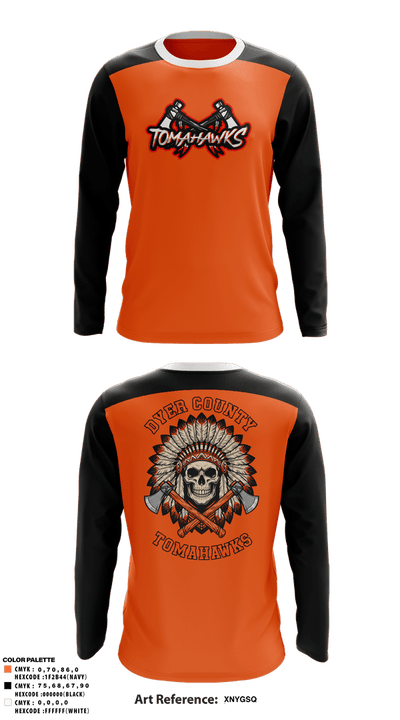 Dyer County Tomahawks 6526413 Long Sleeve Performance Shirt 21