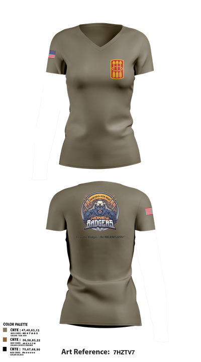 Honey Badgers / 30X 25750949 Women's Short Sleeve V-neck Shirt - 1