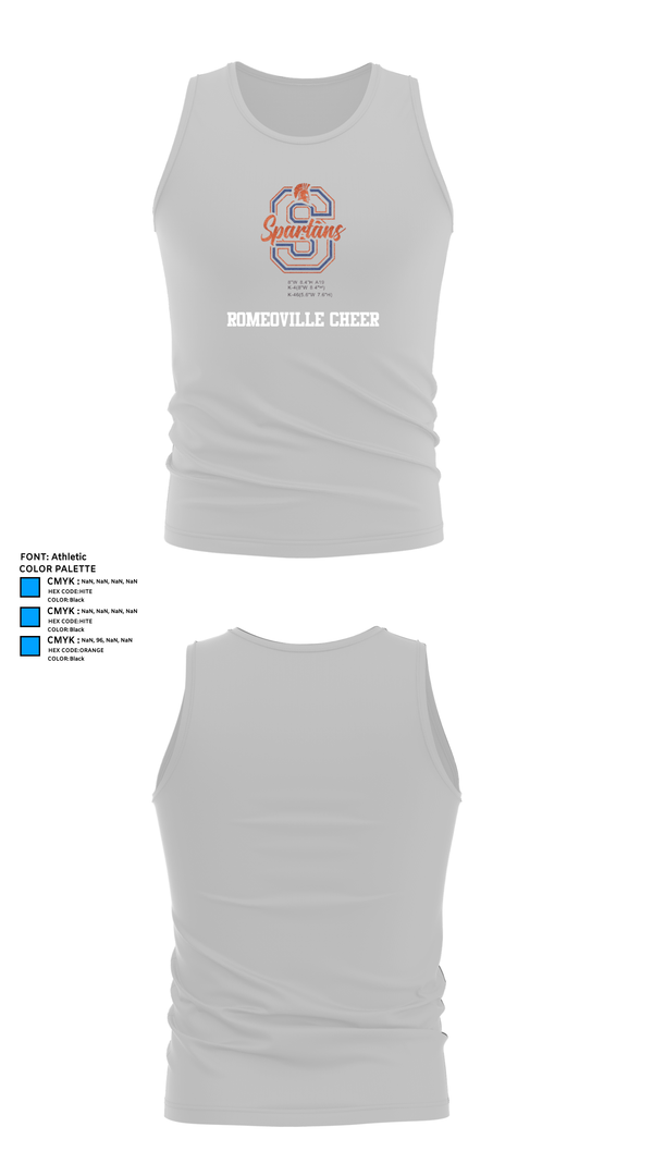 Tank Top, Romeoville Cheer, Cheer, Teamtime, Team time, sublimation, custom sports apparel, team uniforms, spirit wear, spiritwear, sports uniforms, custom shirts, team store, custom team store, fundraiser sports, apparel fundraiser