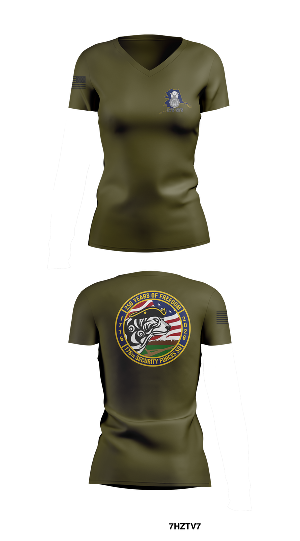 Womens Short Sleeve Vneck Shirt, 176 SFS, National Guard, Teamtime, Team time, sublimation, custom sports apparel, team uniforms, spirit wear, spiritwear, sports uniforms, custom shirts, team store, custom team store, fundraiser sports, apparel fundraiser