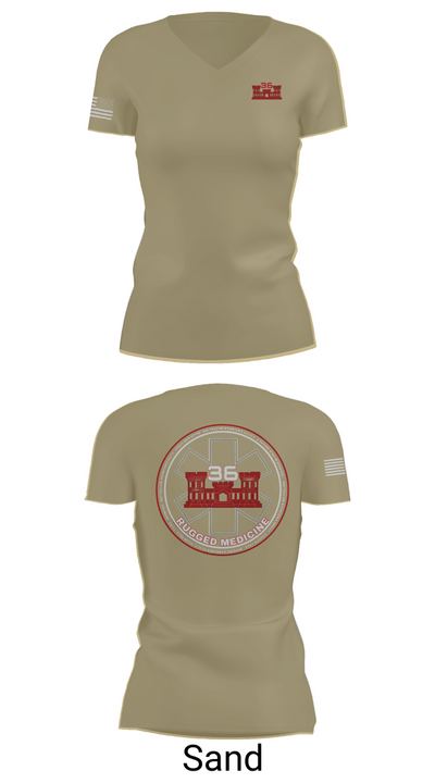 36 Engineer Brigade 21173189 Women's Short Sleeve V-neck Shirt - 88
