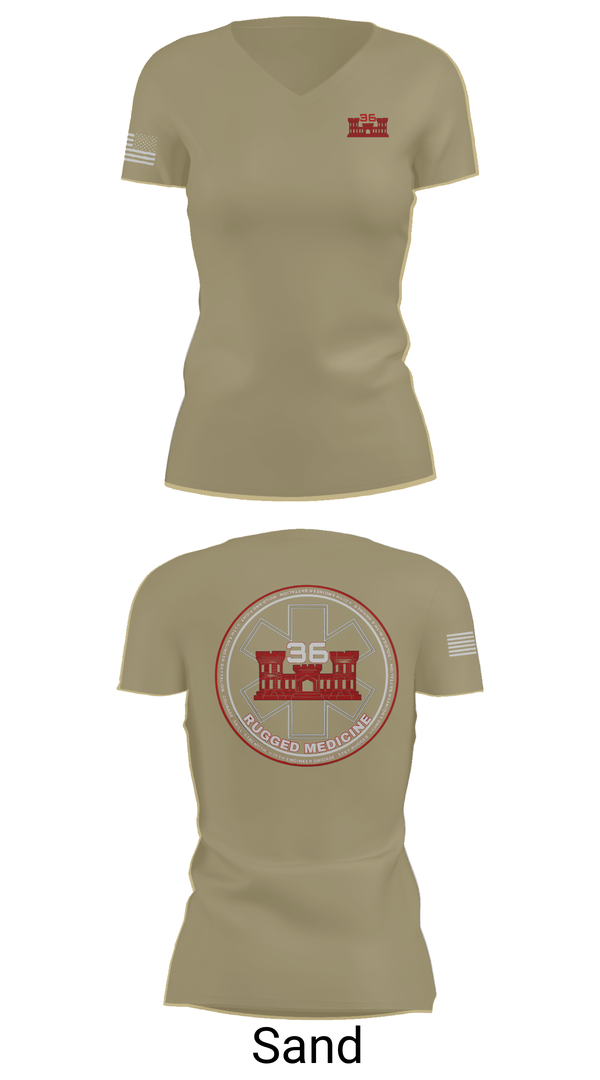 Womens Short Sleeve Vneck Shirt, 36 Engineer Brigade, Army, Teamtime, Team time, sublimation, custom sports apparel, team uniforms, spirit wear, spiritwear, sports uniforms, custom shirts, team store, custom team store, fundraiser sports, apparel fundraiser