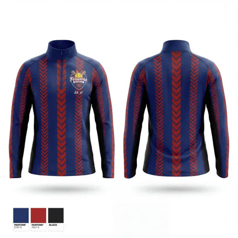 Quarter Zip Jacket, Fireworks, Softball, Teamtime, Team time, sublimation, custom sports apparel, team uniforms, spirit wear, spiritwear, sports uniforms, custom shirts, team store, custom team store, fundraiser sports, apparel fundraiser