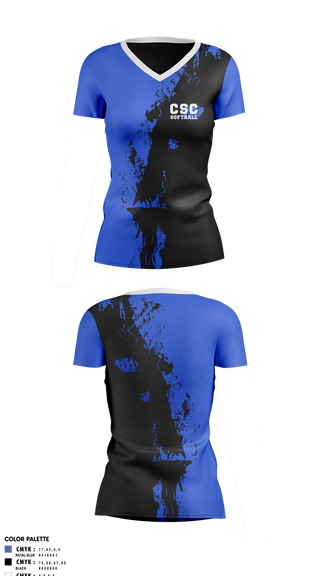 Womens Short Sleeve Vneck Shirt, CSC Softball, Softball, Teamtime, Team time, sublimation, custom sports apparel, team uniforms, spirit wear, spiritwear, sports uniforms, custom shirts, team store, custom team store, fundraiser sports, apparel fundraiser