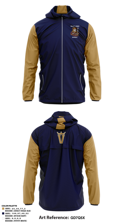 Windbreaker, Valley Kings, Baseball, Teamtime, Team time, sublimation, custom sports apparel, team uniforms, spirit wear, spiritwear, sports uniforms, custom shirts, team store, custom team store, fundraiser sports, apparel fundraiser