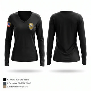 Womens Long Sleeve Vneck Shirt, Kenner Police, Police, Teamtime, Team time, sublimation, custom sports apparel, team uniforms, spirit wear, spiritwear, sports uniforms, custom shirts, team store, custom team store, fundraiser sports, apparel fundraiser