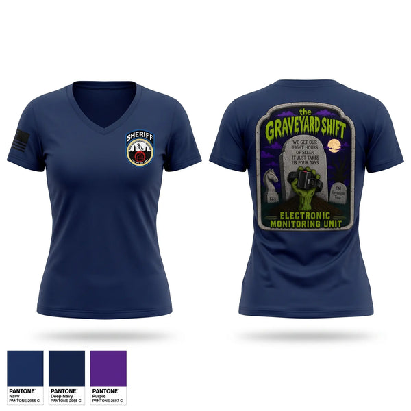 Womens Short Sleeve Vneck Shirt, Electronic Monitoring, Police, Teamtime, Team time, sublimation, custom sports apparel, team uniforms, spirit wear, spiritwear, sports uniforms, custom shirts, team store, custom team store, fundraiser sports, apparel fundraiser