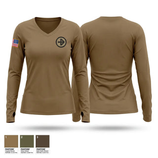 Womens Long Sleeve Vneck Shirt, 181 IN HHC, Army, Teamtime, Team time, sublimation, custom sports apparel, team uniforms, spirit wear, spiritwear, sports uniforms, custom shirts, team store, custom team store, fundraiser sports, apparel fundraiser