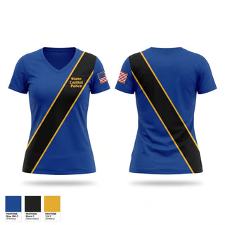 Womens Short Sleeve Vneck Shirt, State Capitol Police, Police, Teamtime, Team time, sublimation, custom sports apparel, team uniforms, spirit wear, spiritwear, sports uniforms, custom shirts, team store, custom team store, fundraiser sports, apparel fundraiser