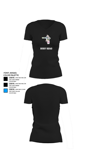 Womens Short Sleeve Vneck Shirt, Bussy Squad, , Teamtime, Team time, sublimation, custom sports apparel, team uniforms, spirit wear, spiritwear, sports uniforms, custom shirts, team store, custom team store, fundraiser sports, apparel fundraiser