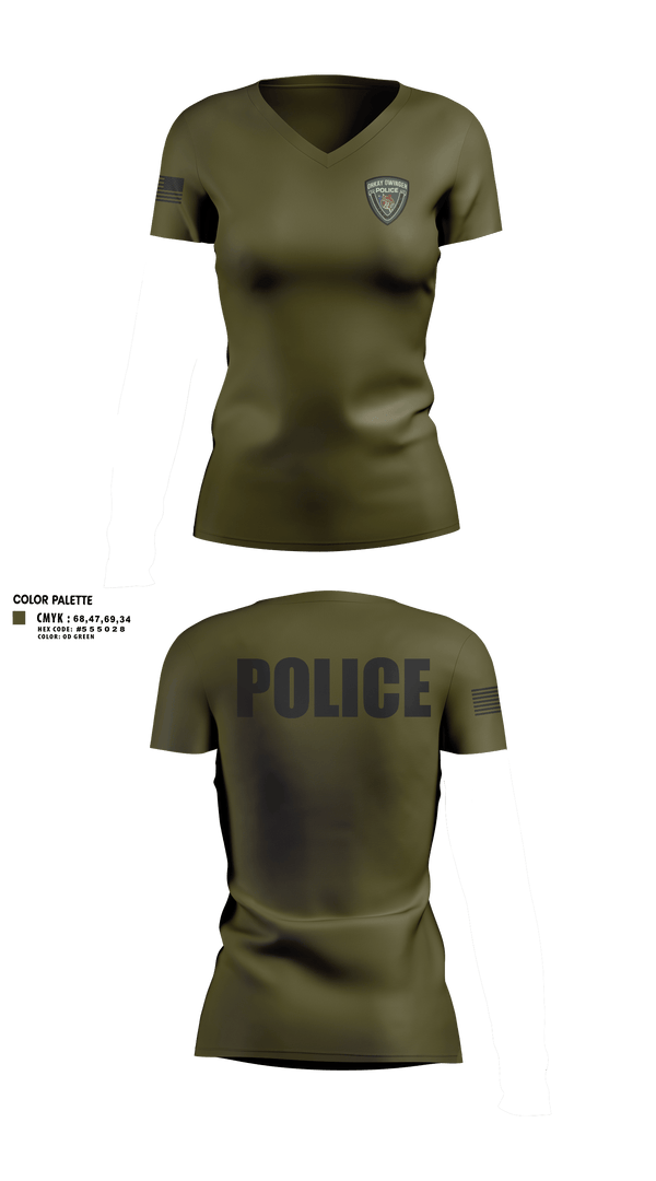 Womens Short Sleeve Vneck Shirt, Ohkay Owingeh Police Department, Police, Teamtime, Team time, sublimation, custom sports apparel, team uniforms, spirit wear, spiritwear, sports uniforms, custom shirts, team store, custom team store, fundraiser sports, apparel fundraiser