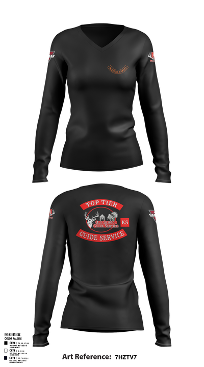 Old School Guide Service 17120753 Women's Long Sleeve V-neck Shirt - 5