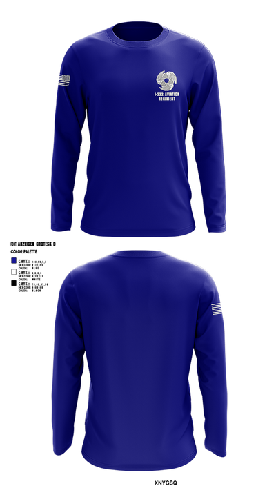 1-222 Aviation Regiment Long Sleeve Performance Shirt 5