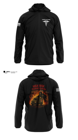 Windbreaker, 194th AR BDE HRT Medics, Army, Teamtime, Team time, sublimation, custom sports apparel, team uniforms, spirit wear, spiritwear, sports uniforms, custom shirts, team store, custom team store, fundraiser sports, apparel fundraiser