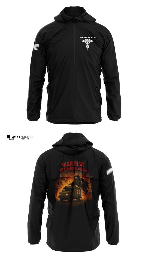 Windbreaker, 194th AR BDE HRT Medics, Army, Teamtime, Team time, sublimation, custom sports apparel, team uniforms, spirit wear, spiritwear, sports uniforms, custom shirts, team store, custom team store, fundraiser sports, apparel fundraiser