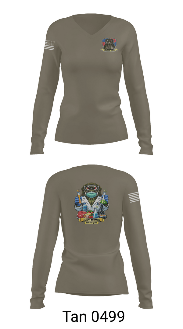Womens Long Sleeve Vneck Shirt, 106th MDVSS, Army, Teamtime, Team time, sublimation, custom sports apparel, team uniforms, spirit wear, spiritwear, sports uniforms, custom shirts, team store, custom team store, fundraiser sports, apparel fundraiser