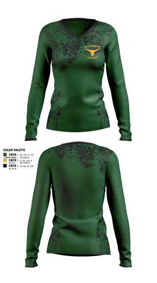 Womens Long Sleeve Vneck Shirt, Battle Mountain Longhorns, Wrestling, Teamtime, Team time, sublimation, custom sports apparel, team uniforms, spirit wear, spiritwear, sports uniforms, custom shirts, team store, custom team store, fundraiser sports, apparel fundraiser