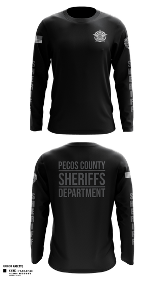 Long Sleeve Performance Shirt, Pecos County Sheriff’s Office, Police, Teamtime, Team time, sublimation, custom sports apparel, team uniforms, spirit wear, spiritwear, sports uniforms, custom shirts, team store, custom team store, fundraiser sports, apparel fundraiser