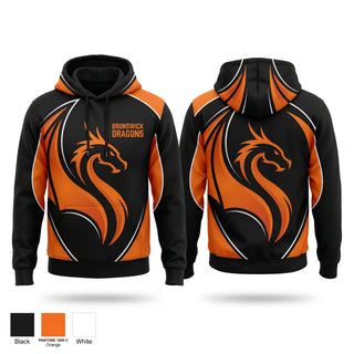 Hoodie, Brunswick Dragons, Women's Basketball, Teamtime, Team time, sublimation, custom sports apparel, team uniforms, spirit wear, spiritwear, sports uniforms, custom shirts, team store, custom team store, fundraiser sports, apparel fundraiser