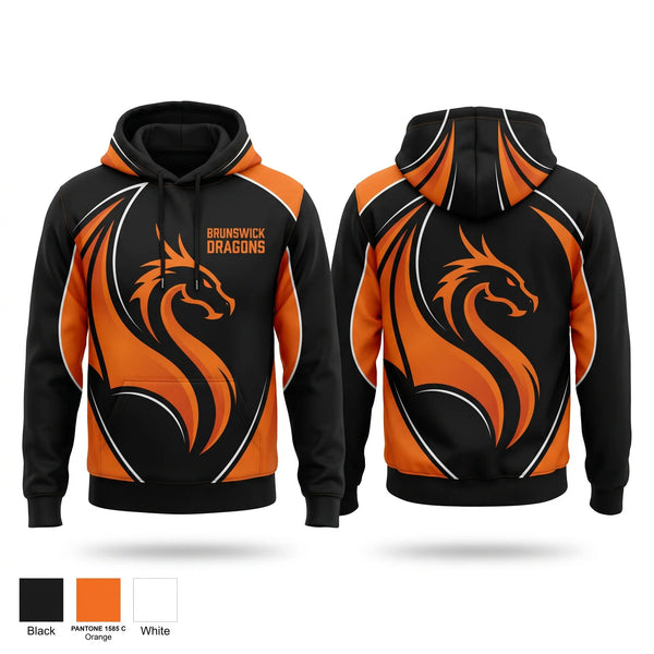 Hoodie, Brunswick Dragons, Women's Basketball, Teamtime, Team time, sublimation, custom sports apparel, team uniforms, spirit wear, spiritwear, sports uniforms, custom shirts, team store, custom team store, fundraiser sports, apparel fundraiser