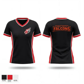 Womens Short Sleeve Vneck Shirt, DALY CITY FALCONS, Men's Basketball, Teamtime, Team time, sublimation, custom sports apparel, team uniforms, spirit wear, spiritwear, sports uniforms, custom shirts, team store, custom team store, fundraiser sports, apparel fundraiser