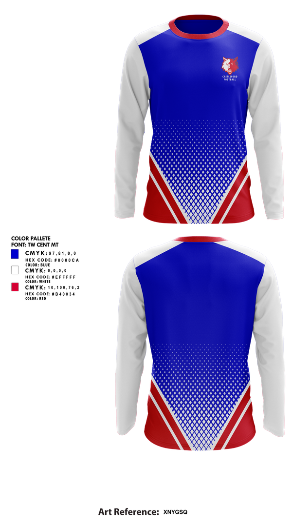 Long Sleeve Performance Shirt, Castleford High School Football, , Teamtime, Team time, sublimation, custom sports apparel, team uniforms, spirit wear, spiritwear, sports uniforms, custom shirts, team store, custom team store, fundraiser sports, apparel fundraiser