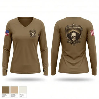 Womens Long Sleeve Vneck Shirt, Army ROTC, Army, Teamtime, Team time, sublimation, custom sports apparel, team uniforms, spirit wear, spiritwear, sports uniforms, custom shirts, team store, custom team store, fundraiser sports, apparel fundraiser