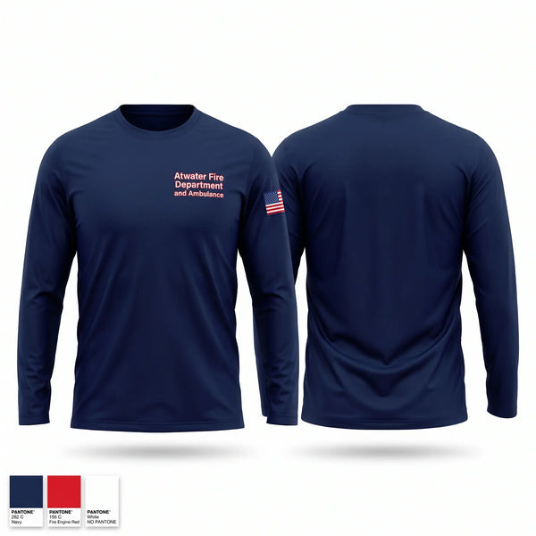 Long Sleeve Performance Shirt, Atwater Fire Department and Ambulance, EMS/EMT, Teamtime, Team time, sublimation, custom sports apparel, team uniforms, spirit wear, spiritwear, sports uniforms, custom shirts, team store, custom team store, fundraiser sports, apparel fundraiser