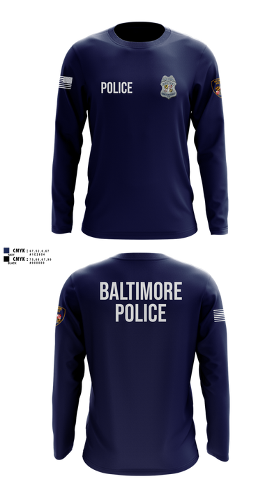 Baltimore Police Department 87844161 Long Sleeve Performance Shirt 106