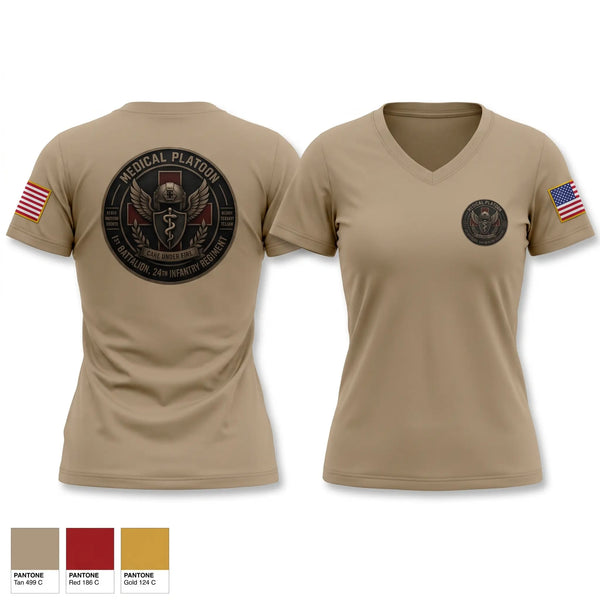 Womens Short Sleeve Vneck Shirt, 1st Battalion 24th Infantry regiment, Army, Teamtime, Team time, sublimation, custom sports apparel, team uniforms, spirit wear, spiritwear, sports uniforms, custom shirts, team store, custom team store, fundraiser sports, apparel fundraiser