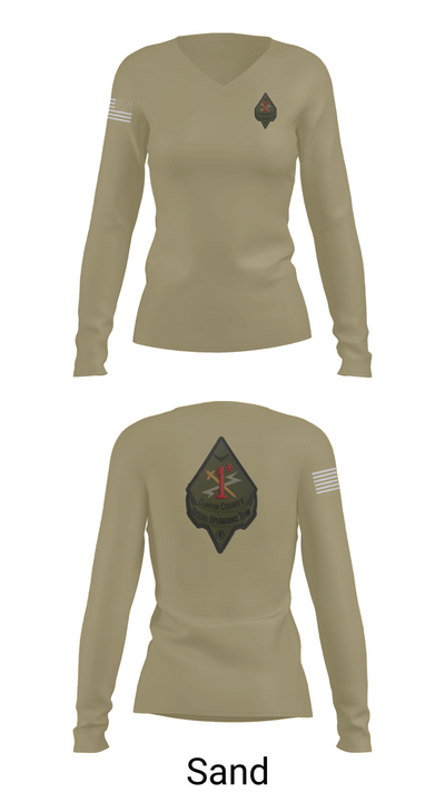 Clinton County SOT 49271130 Women's Long Sleeve V-neck Shirt - 92