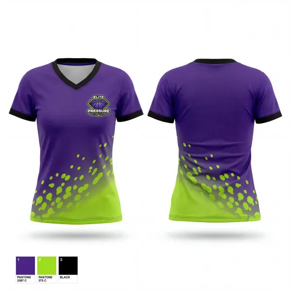 Womens Short Sleeve Vneck Shirt, Elite Pressure, Men's Basketball, Teamtime, Team time, sublimation, custom sports apparel, team uniforms, spirit wear, spiritwear, sports uniforms, custom shirts, team store, custom team store, fundraiser sports, apparel fundraiser
