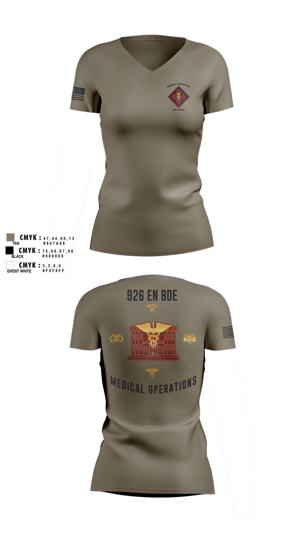 Womens Short Sleeve Vneck Shirt, 926 EN BDE, Army, Teamtime, Team time, sublimation, custom sports apparel, team uniforms, spirit wear, spiritwear, sports uniforms, custom shirts, team store, custom team store, fundraiser sports, apparel fundraiser