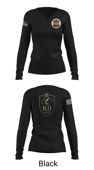 Womens Long Sleeve Vneck Shirt, Kilgore K-9 Unit, Police, Teamtime, Team time, sublimation, custom sports apparel, team uniforms, spirit wear, spiritwear, sports uniforms, custom shirts, team store, custom team store, fundraiser sports, apparel fundraiser