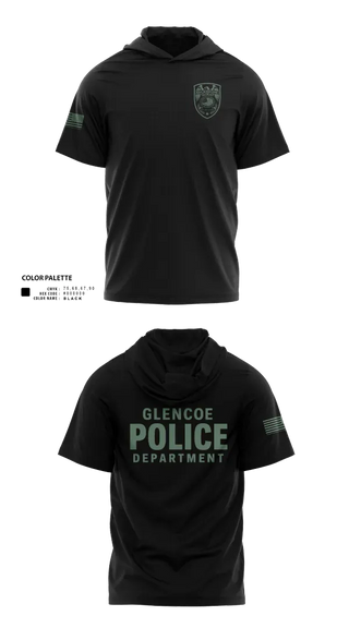 Short Sleeve Performance Shirt with hood, Glencoe Investigations, Police, Teamtime, Team time, sublimation, custom sports apparel, team uniforms, spirit wear, spiritwear, sports uniforms, custom shirts, team store, custom team store, fundraiser sports, apparel fundraiser