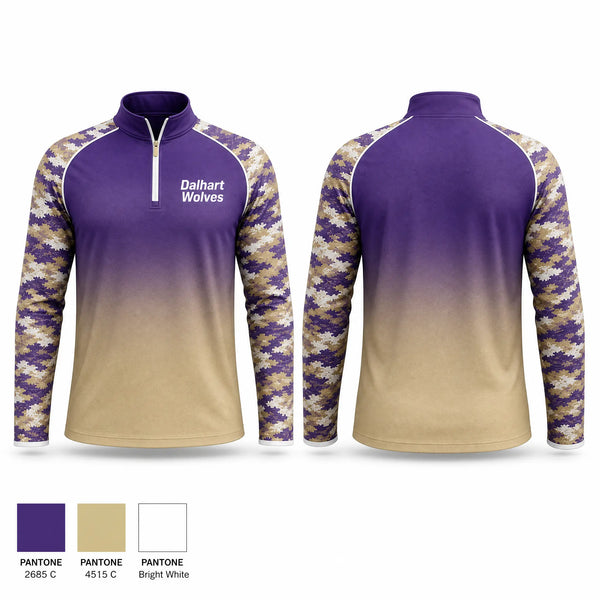 Quarter Zip Jacket, Dalhart Wolves, Baseball, Teamtime, Team time, sublimation, custom sports apparel, team uniforms, spirit wear, spiritwear, sports uniforms, custom shirts, team store, custom team store, fundraiser sports, apparel fundraiser