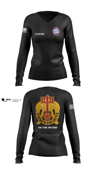 Womens Long Sleeve Vneck Shirt, 373rd CSSB, Army, Teamtime, Team time, sublimation, custom sports apparel, team uniforms, spirit wear, spiritwear, sports uniforms, custom shirts, team store, custom team store, fundraiser sports, apparel fundraiser