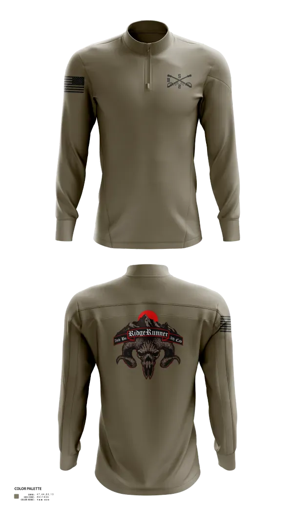 Quarter Zip Jacket, 1st Platoon / B CO / 2-5 CAV, Army, Teamtime, Team time, sublimation, custom sports apparel, team uniforms, spirit wear, spiritwear, sports uniforms, custom shirts, team store, custom team store, fundraiser sports, apparel fundraiser