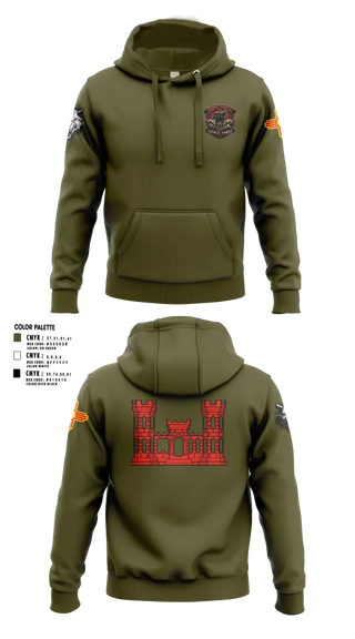 Hoodie, 333rd Engineer Detachment, Army, Teamtime, Team time, sublimation, custom sports apparel, team uniforms, spirit wear, spiritwear, sports uniforms, custom shirts, team store, custom team store, fundraiser sports, apparel fundraiser