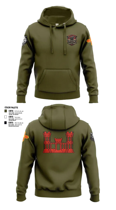 Hoodie, 333rd Engineer Detachment, Army, Teamtime, Team time, sublimation, custom sports apparel, team uniforms, spirit wear, spiritwear, sports uniforms, custom shirts, team store, custom team store, fundraiser sports, apparel fundraiser