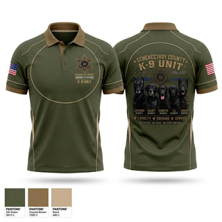 Short Sleeve Performance Polo, Schenectady County Sheriff K9, Police, Teamtime, Team time, sublimation, custom sports apparel, team uniforms, spirit wear, spiritwear, sports uniforms, custom shirts, team store, custom team store, fundraiser sports, apparel fundraiser
