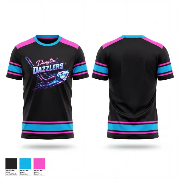 Old School Cotton Feel Shirt, Danglin’ Dazzlers, Ice Hockey, Teamtime, Team time, sublimation, custom sports apparel, team uniforms, spirit wear, spiritwear, sports uniforms, custom shirts, team store, custom team store, fundraiser sports, apparel fundraiser