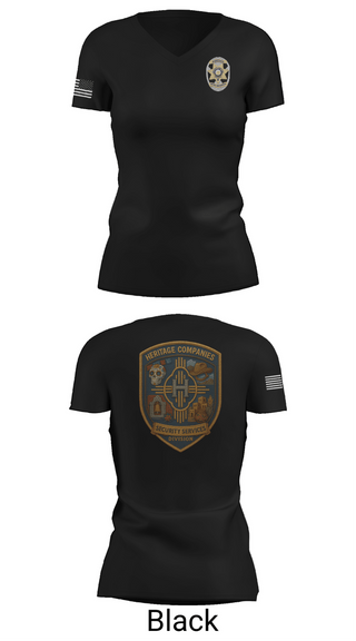 Womens Short Sleeve Vneck Shirt, Heritage Companies Security Services Division, , Teamtime, Team time, sublimation, custom sports apparel, team uniforms, spirit wear, spiritwear, sports uniforms, custom shirts, team store, custom team store, fundraiser sports, apparel fundraiser