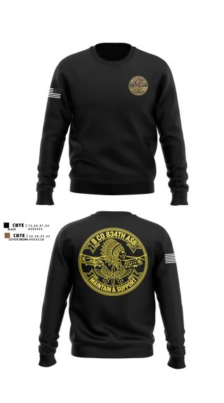 Crew Neck Sweatshirt, B co 834 ASB, National Guard, Teamtime, Team time, sublimation, custom sports apparel, team uniforms, spirit wear, spiritwear, sports uniforms, custom shirts, team store, custom team store, fundraiser sports, apparel fundraiser
