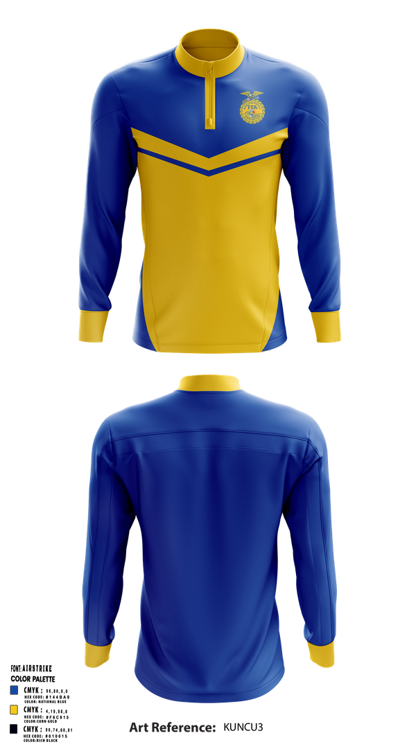 Quarter Zip Jacket, North Decatur FFA, Spirit Store, Teamtime, Team time, sublimation, custom sports apparel, team uniforms, spirit wear, spiritwear, sports uniforms, custom shirts, team store, custom team store, fundraiser sports, apparel fundraiser