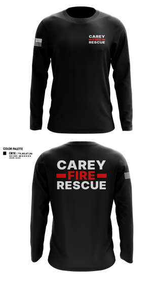 Long Sleeve Performance Shirt, Carey Rural Fire & Rescue, Fire Department, Teamtime, Team time, sublimation, custom sports apparel, team uniforms, spirit wear, spiritwear, sports uniforms, custom shirts, team store, custom team store, fundraiser sports, apparel fundraiser