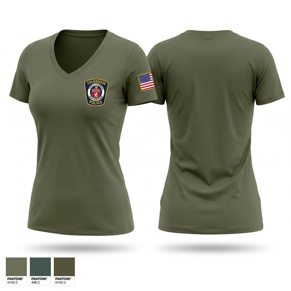 Womens Short Sleeve Vneck Shirt, Colebrook Police Department, Police, Teamtime, Team time, sublimation, custom sports apparel, team uniforms, spirit wear, spiritwear, sports uniforms, custom shirts, team store, custom team store, fundraiser sports, apparel fundraiser